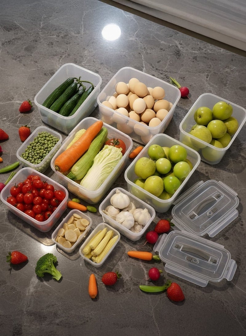 ياهـ مجموعة من 9 حاويات تخزين مطبخ فاخرة من YAH مع مقابض ذكية / فتحة تهوية علوية - محكمة الغلق وآمنة للاستخدام في الميكروويف والفريزر | منظمات متينة للثلاجة والمخزن | استخدام من الداخل إلى الخارج. - Image 2